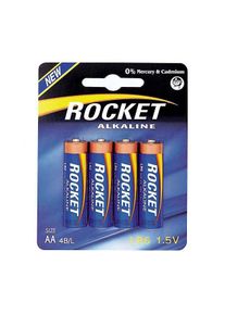 VOLTRONIC Rocket Alkaline AA Quality Battery 4 Pack for blasters and toys - e.g. NERF Rayven, Stockade, Stryfe