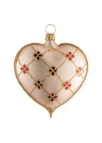 Pallina di Natale: Cuore con ornamento a reticolo