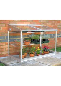 Access Half Growhouse Mini-Anlehngewächshaus aus Alu | 3 mm Sicherheitsglas | anlehnend | B65xL121cm | 25 Jahre Garantie | hochwertiges...