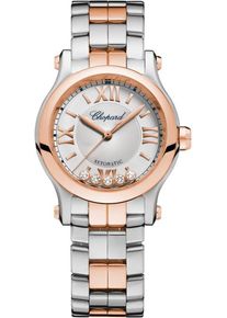 Chopard Happy Sport Mini Automatic 30mm - 278573-6017 - Ladies watch with diamonds, silver dial and stainless steel bracelet