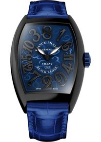Franck Muller Cintrée Curvex Crazy Hours Black Badge 55,4 x 39,6mm - 8880-CH-BLACKBADGE-NR - Men's watch with blue dial and alligator leather