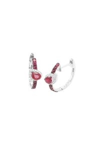 Ponte Vecchio Gioielli Benvenuto hoop earrings - CO1835RUW - in 750 white gold with gemstones (2x 0.35 carat)