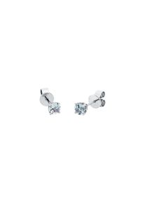 Amethyst stud earrings 2x 0.22 ct 750 white gold with 2 amethysts