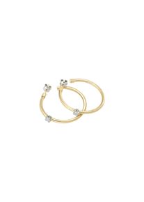 Ponte Vecchio Gioielli Nobile hoop earrings - CO1173BRY - in 750 yellow gold and white gold with diamonds (2x 0.045 carat)