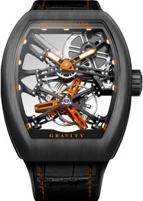 Franck Muller Vanguard Gravity 53.7 x 44mm - V45TGRCSSQTNRBR(OR)TTALBK - Mens Grey Dial Watch With Alligator Leather Strap