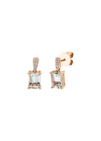 Amethyst earrings 2x 1.02 cts with 16 diamonds 2x 0.035 cts, G/SI1 in 750 rose gold