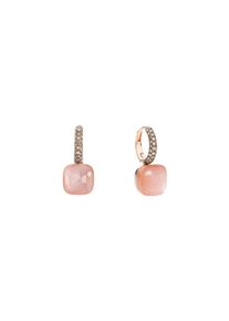 Pomellato Nudo Chocolate Classic dangle earrings - POB4010-O6BKR-BRADO - in 750 rose gold and 750 white gold with 2 moonstones and 56 diamonds