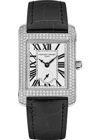 Frederique Constant Classics Carree Small Seconds 36 x 25.2mm - FC-235S2CD6 - Ladies' watch with diamonds, silver-colored dial and calfskin strap