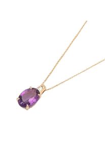 Ponte Vecchio Gioielli Iris necklace - CP1917AMR - in 750 rose gold with 1 amethyst (4.68 carats) and diamonds (0.03 carats)