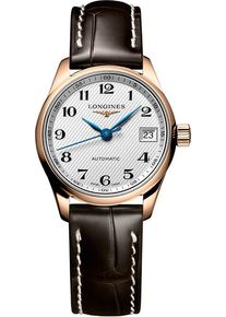 Longines Master Automatic 25,5mm - L2.128.8.78.3 - Ladies watch with silver dial and alligator leather strap