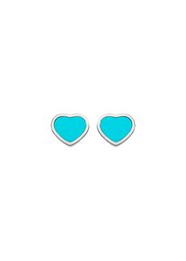 Chopard Happy Hearts Stud Earrings - 839482-1401 - in 750 white gold with 2 reconstructed turquoises