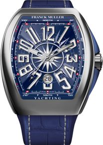 Franck Muller Vanguard Yachting 53.7 x 44mm - V45SCDTYACHT(BL)ACALLBLUE - Mens blue dial watch with alligator leather strap