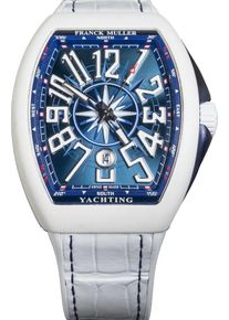 Franck Muller Vanguard Yachting 53.7 x 44mm - V45SCDTYACHTMTBC(BL) - Mens blue dial watch with alligator leather strap
