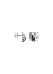 Fope Vendôme stud earrings - 58302OX_B2_B_XXX_000 - in 750 white gold with several diamonds (2 x 0.04 carats) and several sapphires