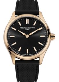 Frederique Constant Gents Vitality 42mm - FC-287BS5B4 - Smartwatch with black dial and rubber strap