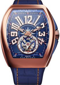 Franck Muller Vanguard Yachting 53.7 x 44mm - V45TYACHT(BL)5NALLBLUE - Mens blue dial watch with alligator leather strap