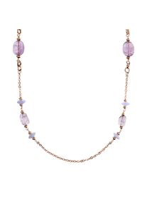 BRONZALLURE Felicia necklace - WSBZ02276.AM - made of bronze (rose gold-plated) and amethysts