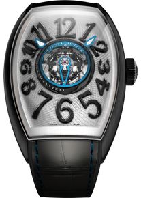 Franck Muller Grand Central Cintree Curvex 58.7 x 40.16mm - CX-40-T-CTR-TTNRBR-ACBR-TT - Men's watch with silver-colored dial and alligator leather