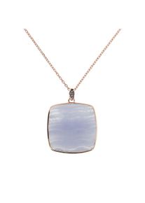 BRONZALLURE Preziosa necklace - WSBZ01792.BLA - made of bronze (rose gold-plated) and 1 agate