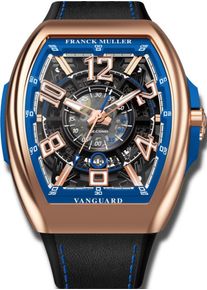 Franck Muller Vanguard Racing Skeleton 53.7 x 44mm - V45SCDTSQTRCG(BL)5N - Mens watch with multicolor dial and alligator leather strap