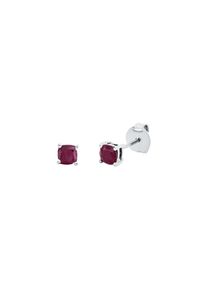 Ruby stud earrings 2x 0.335 ct 750 white gold with 2 rubies