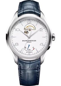 Baume & Mercier Clifton Small Complications 43mm - M0A10448 - Mens white dial watch with alligator leather strap