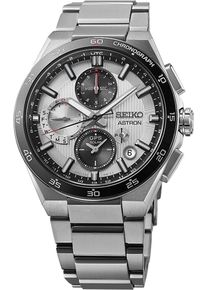 Seiko Astron GPS Solar Dual Time 43mm - SSH153J1 - Men's watch with silver-colored dial and stainless steel bracelet