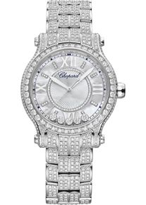 Chopard Happy Sport Automatic 33mm - 275378-1001 - Ladies watch with diamonds, silver dial and white gold bracelet