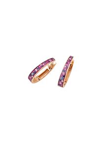 Mattioli Basics Puzzle large hoop earrings - MOR054R934ZM - in 750 rose gold with sapphires (2x 0.31 carats) and white diamonds (2x 0.015 carats)