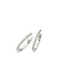 Mattioli Basics hoop earrings - MOR054B004 - in 750 white gold with several white diamonds (2x 0.17 carat)