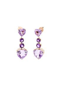 Amethyst earrings 2x 10.25 ct in 750 rose gold