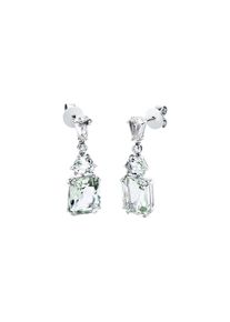 Amethyst earrings 2x 5.3 cts with 2 diamonds 2x 0.025 cts, G/SI1 in 750 white gold