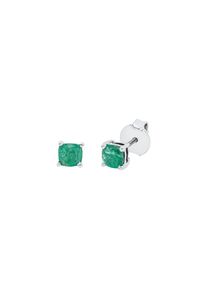 Emerald stud earrings 2x 0.27 ct 750 white gold with 2 emeralds