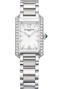 Baume & Mercier Hampton Quartz 35 x 22.2mm - M0A10631 - Ladies watch with diamonds, silver dial and stainless steel bracelet