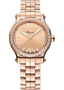 Chopard Happy Sport Automatic 33mm - 275378-5009 - Ladies watch with diamonds, rose gold dial and rose gold bracelet