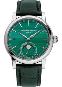 Frederique Constant Manufacture Classic Moonphase Date 40mm - FC-716MA3H8 - Men's watch with 18-carat white gold case, green dial and alligator