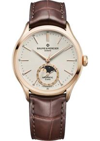 Baume & Mercier Clifton Baumatic Moon Phase 39mm - M0A10736 - Men's watch with beige dial and alligator leather strap
