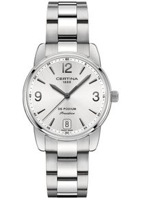 Certina DS Podium Quartz Date 33mm - C034.210.11.037.00 - Ladies watch with silver dial and stainless steel bracelet