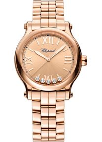 Chopard Happy Sport Automatic 33mm - 275378-5008 - Ladies watch with diamonds, rose gold dial and rose gold bracelet