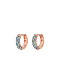 BRONZALLURE Altissima hoop earrings - WSBZ02159.BLUE - made of bronze (rose gold-plated) and zirconia