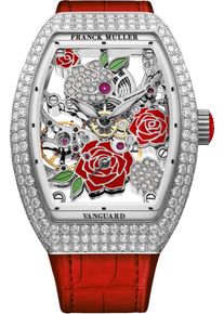 Franck Muller Vanguard Rose Skeleton 42,3 x 32mm - V-32-S6-SQT-ROSE-D-CD-2RO-(RG)-OG - Ladies' watch with diamonds, multicolored dial