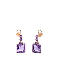 Amethyst earrings 2x 4 ct in 750 rose gold