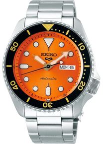 Seiko 5 Sports 42mm - SRPD59K1 - Men's watch with orange dial and stainless steel bracelet