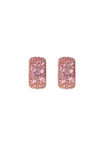 BRONZALLURE Altissima hoop earrings - WSBZ02371.ROSE-CZ - made of bronze (rose gold-plated) and zirconia