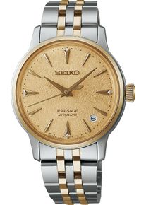 Seiko Presage Cocktail Time 34mm - SRPL64J1 - Ladies' watch with diamonds, yellow gold-coloured dial and stainless steel bracelet