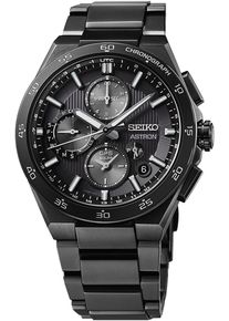 Seiko Astron GPS Solar Dual Time 43mm - SSH155J1 - Men's watch with black dial and stainless steel bracelet