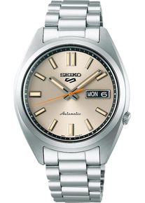 Seiko 5 Sports 37mm - SRPK91K1 - Ladies' watch with beige dial and stainless steel bracelet