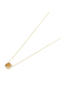 Ponte Vecchio Gioielli Iris necklace - CP1919CPY - in 750 yellow gold with 1 citrine (0.44 carat) and diamonds (0.11 carat)
