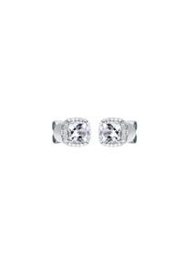 Amethyst stud earrings 2x 0.58 ct with 40 diamonds 2x 0.05 ct, G/SI1 in 750 white gold