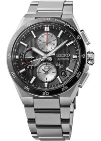 Seiko Astron GPS Solar Dual Time 43mm - SSH151J1 - Men's watch with black dial and stainless steel bracelet